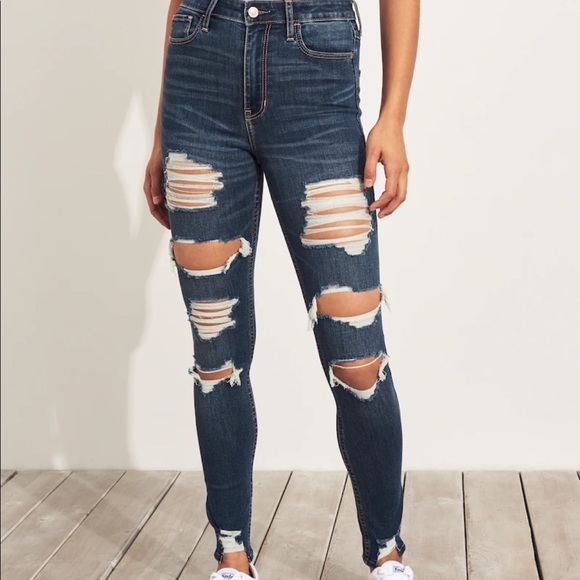 Hollister high rise waist distressed skinny jeans - Picture 9 of 9
